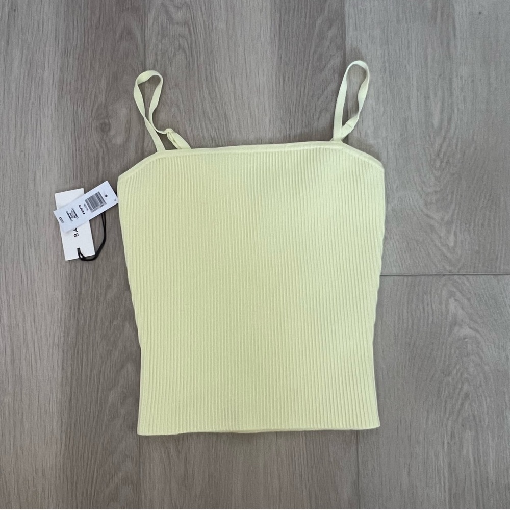 Aritzia Babaton Sculpt Knit Cami Tank Butter Yellow NWT